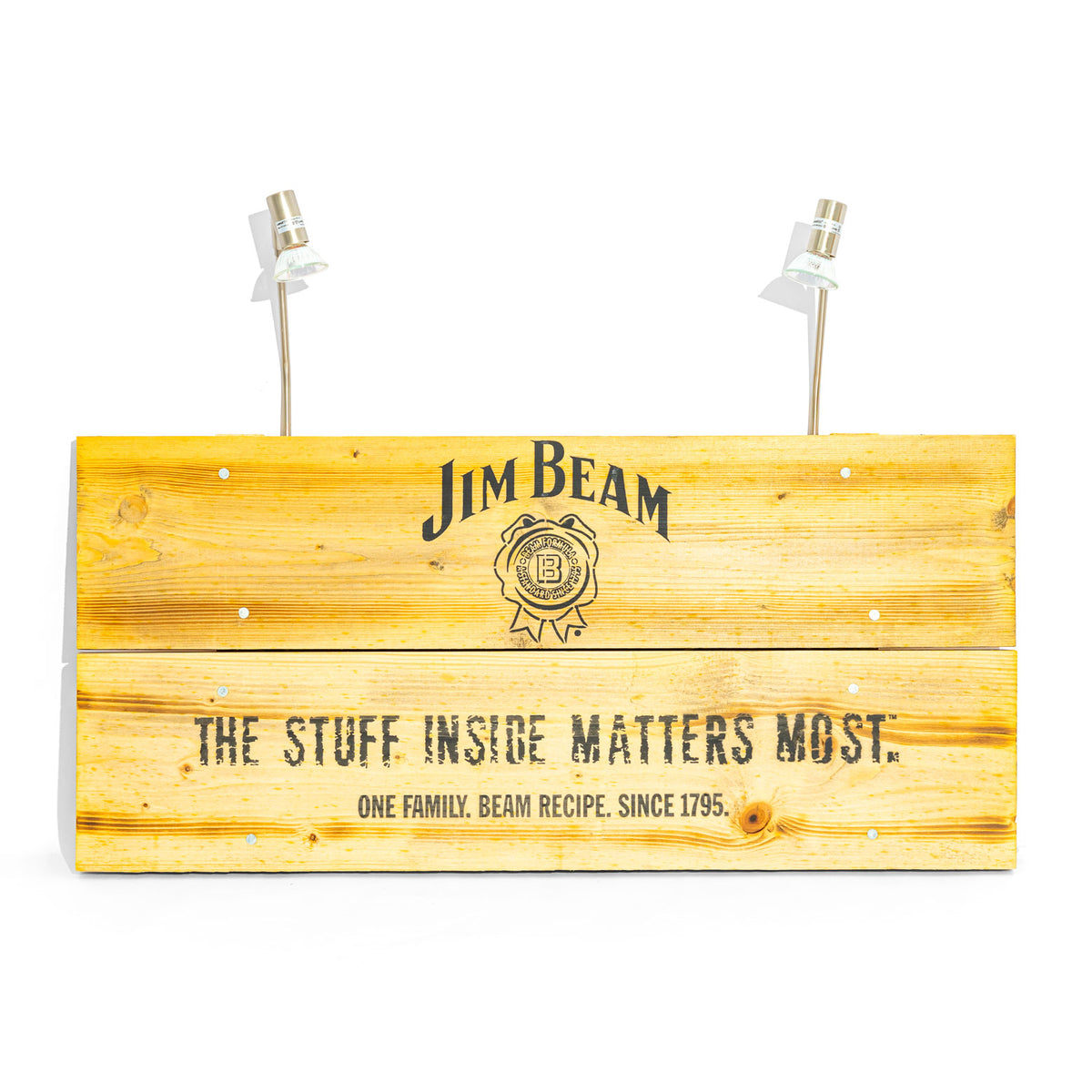 Jim Beam Whiskey Neon Sign Illuminated Advertising Lamp Real Wood Panel – View 2