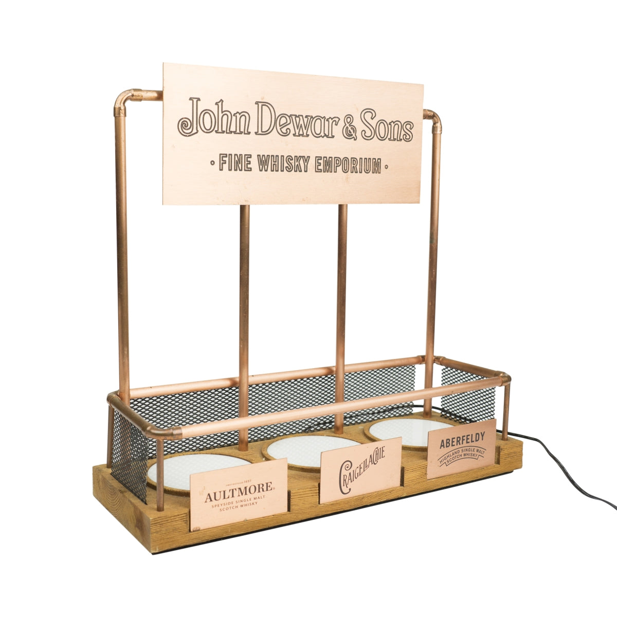 John Dewar & Sons Whiskey Glorifier Neon Sign LED Display Stand Bottles – View 2