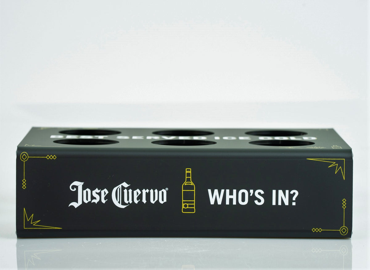 Jose Cuervo Tequila Tray Serving Tray Waiter's Tray Real Wood "Whos in?" Black
