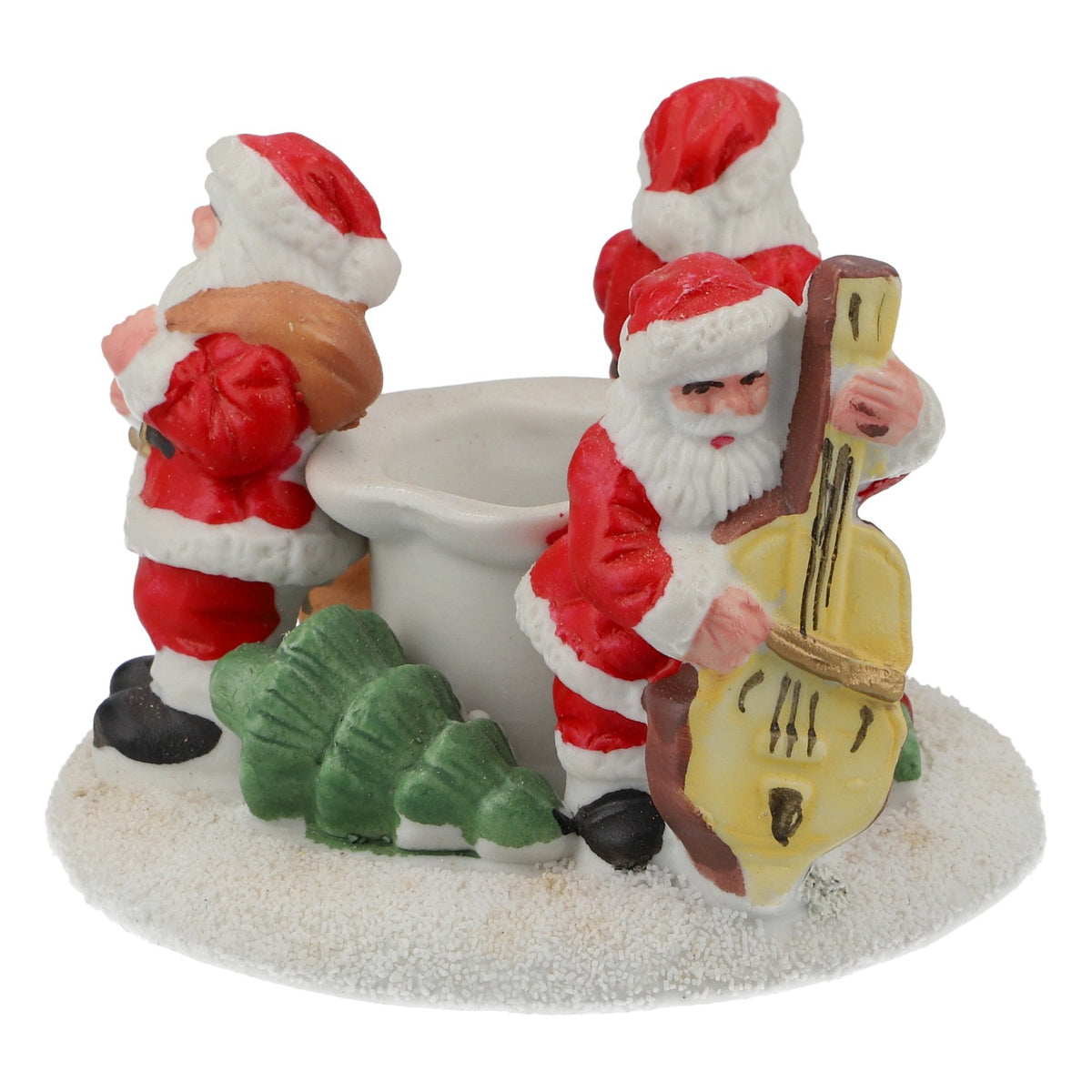 Ceramic Candle Holders: Santa Claus, Musicians, Advent Decorations, Snow – View 3