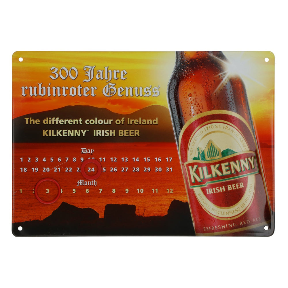 Kilkenny Beer Metal Sign Perpetual Calendar Wall Decoration Irish Pup