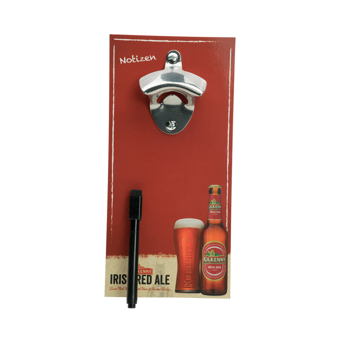 Kilkenny Beer Leisure Bundle Set consisting of bottle opener, wooden board, dice game, BBQ – View 2