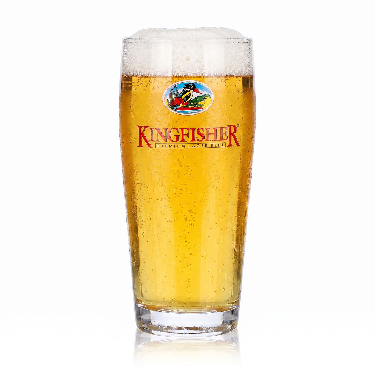 Kingfisher Beer Glass, 0.33 L, Mug with Bird Design