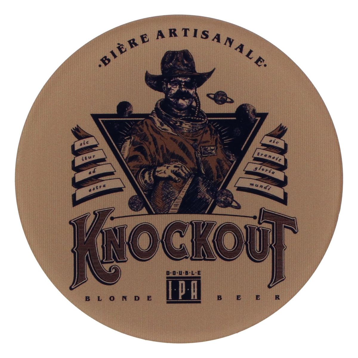 Knockout Beer Coaster, Round, New, Plastic