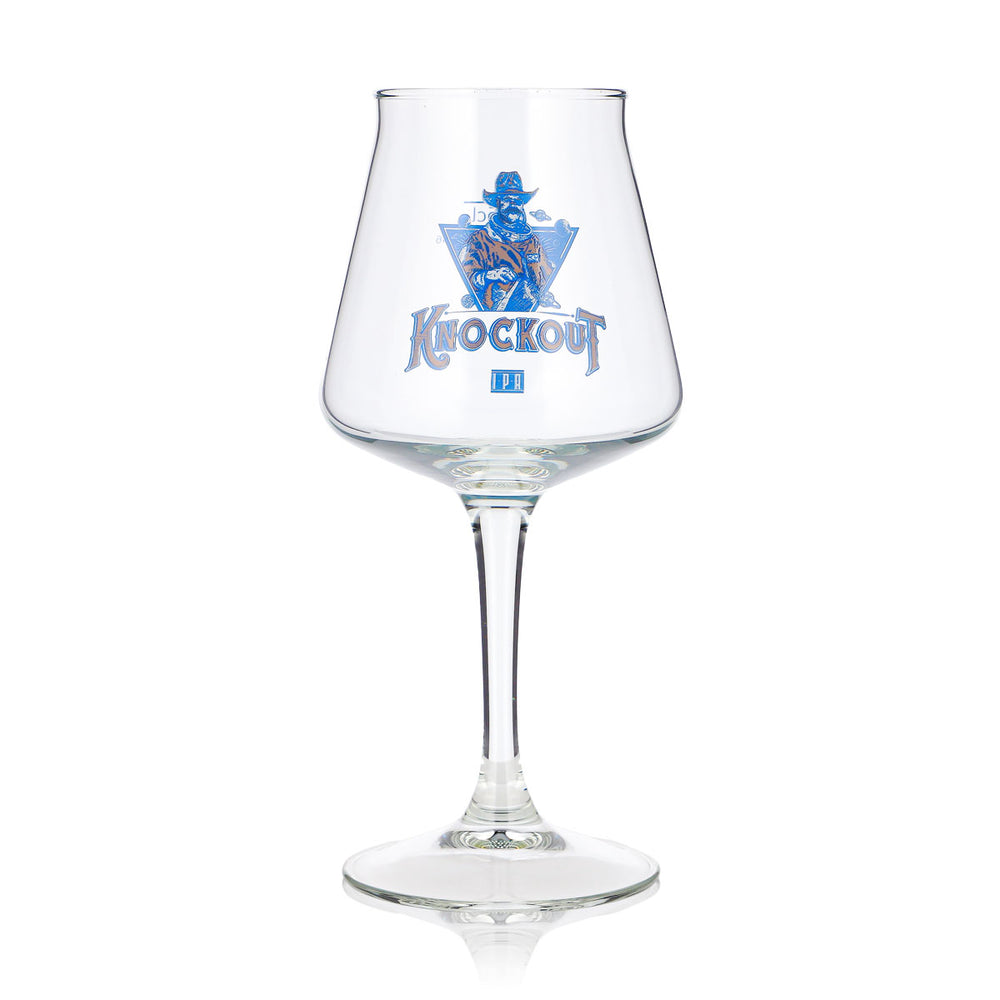 Knockout Beer Glass 0.25 L Tulip-Shaped Blue Cowboy Tasting Glass Beer Glass Goblet