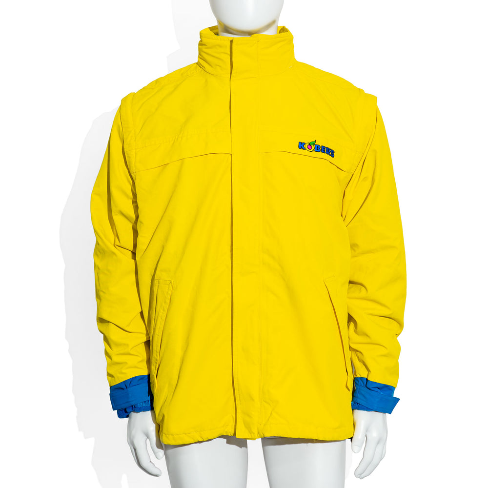 Kobers Likör Glass Winter Jacket, Size S, Yellow/Blue, with Removable Liner Jacket