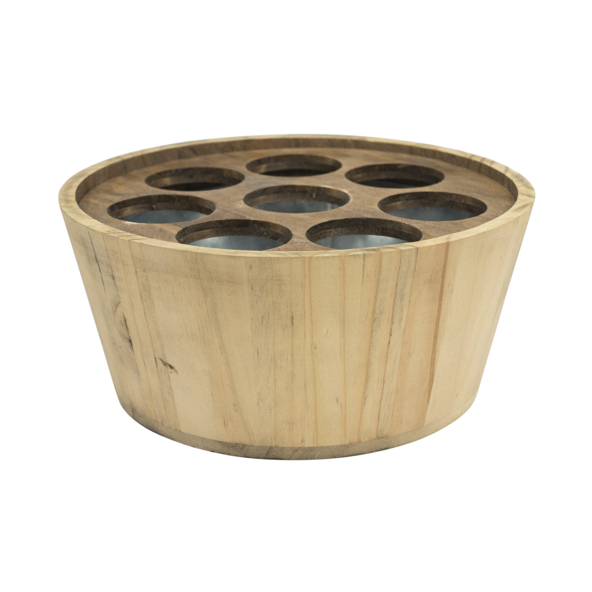 Conference cooler, wood, 8 compartments, metal insert, 28 cm, cooler, bottles, ice box, table