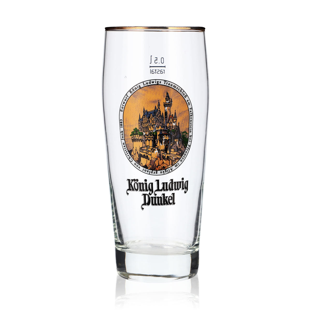 King Ludwig Beer Glass 0.5l Mug Dark Dream Castle Allgäu