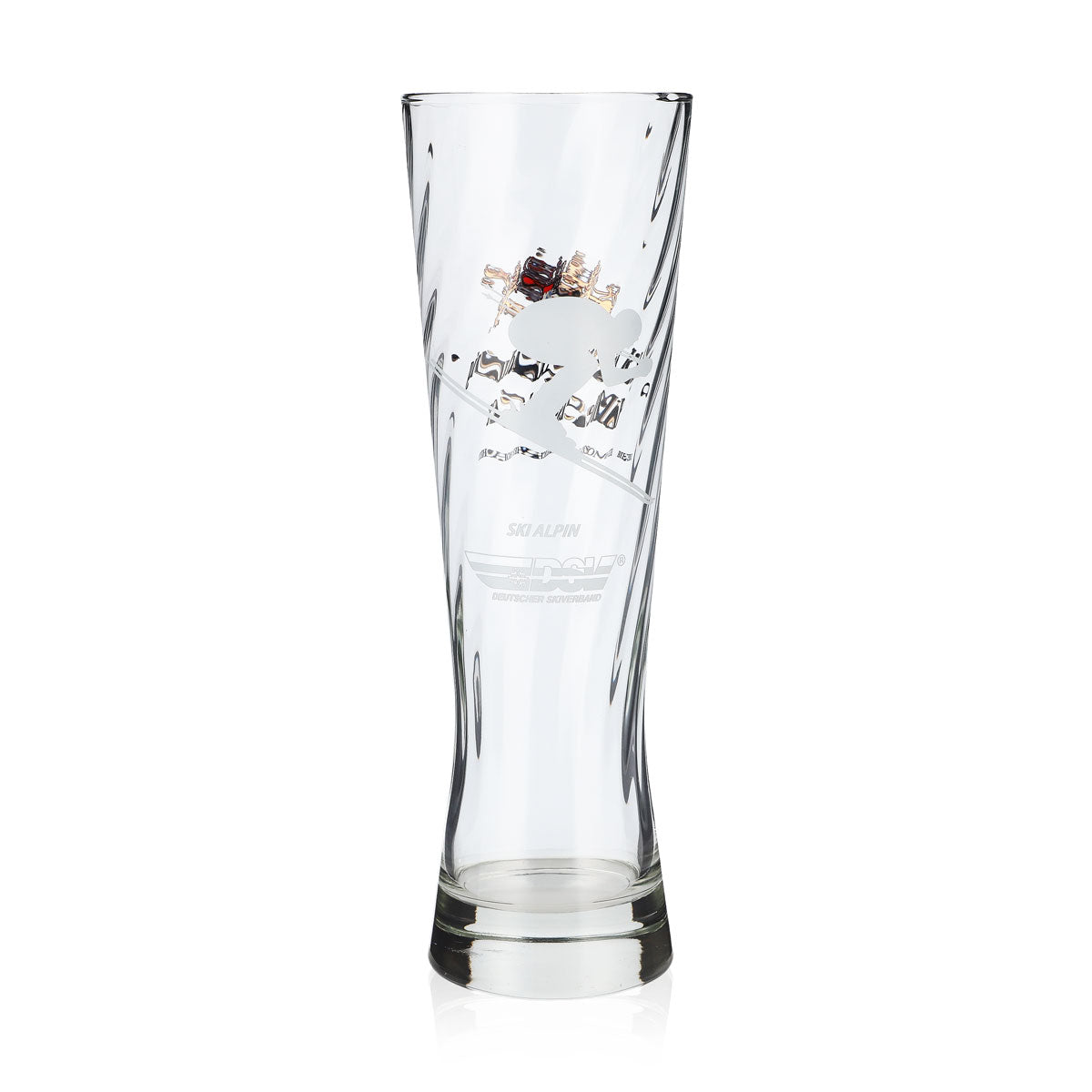 King Ludwig Beer Glass, 0.5 L, Wheat Beer Glass, Limited Edition, "Alpine Skiing" Relief Design – View 3