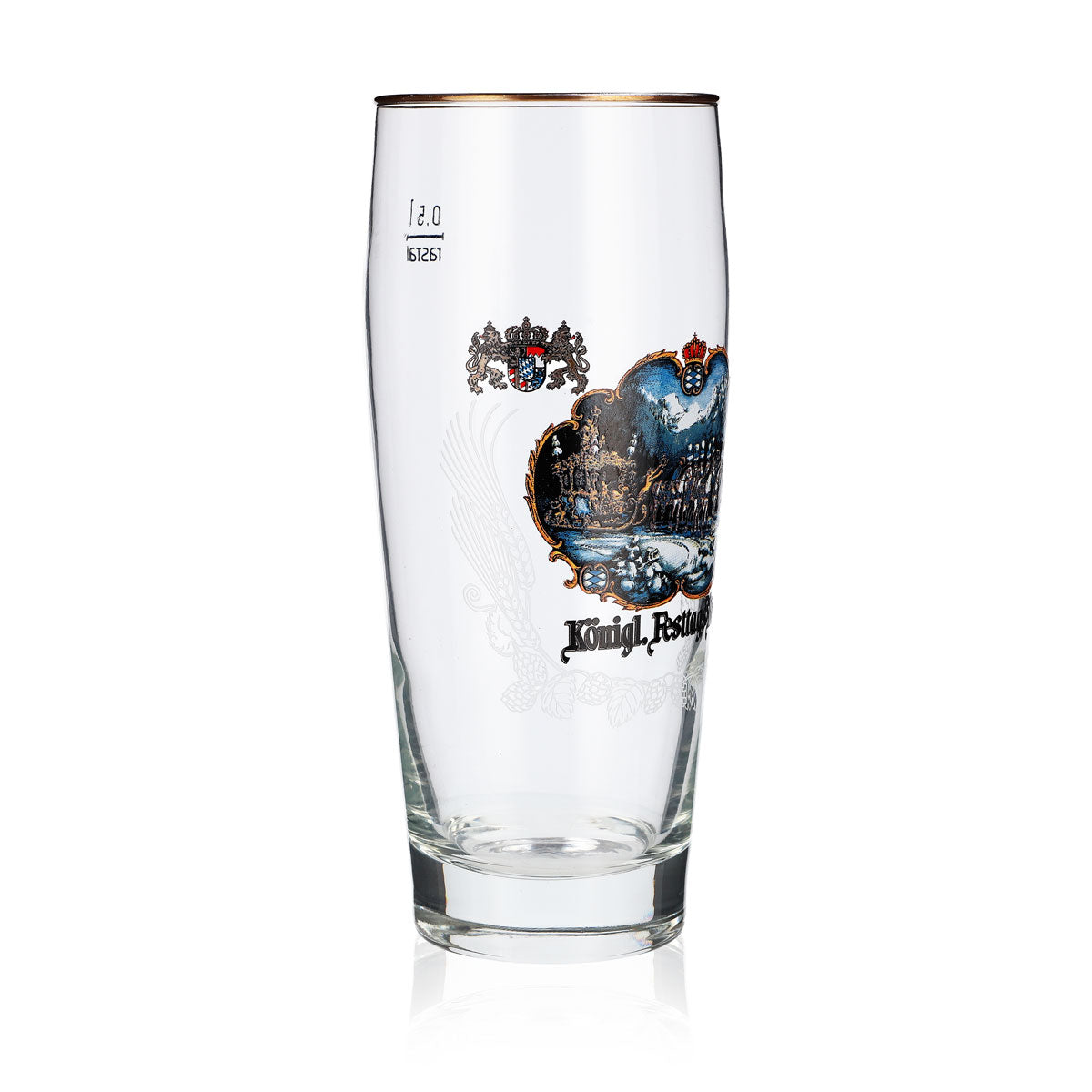 King Ludwig beer glass, 0.5 l, Willibecher collector's glass, horse, blue, Rastal – View 2
