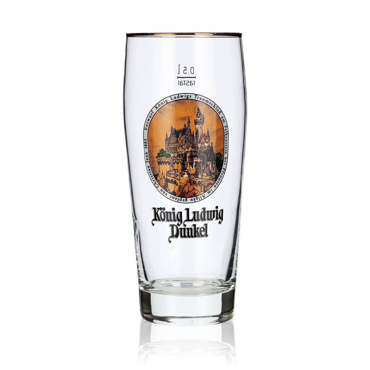 King Ludwig Glass 0.5L Dark Beer Willi Mug Collector Glasses Dream Castle