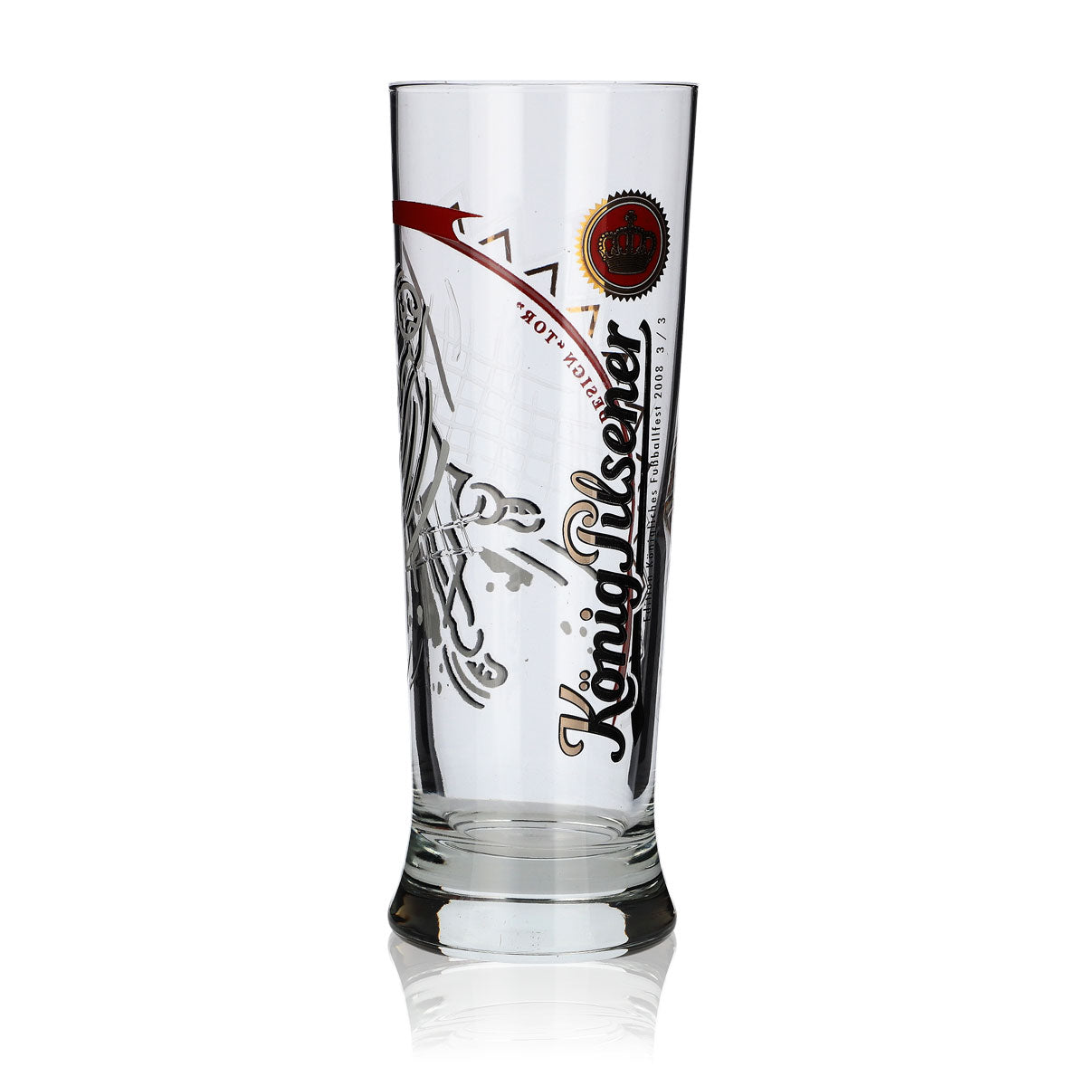 King Pilsener Glass Soccer Edition 2008 "Goal" Beer Glasses Bar Cup – View 2