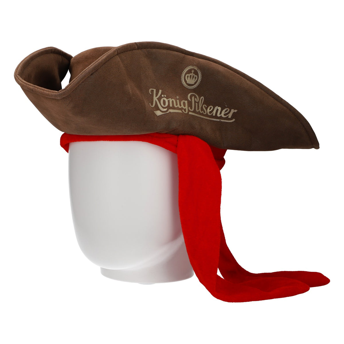 King Pilsener Pirate Hat, Brown Leather-Look, Fan Merchandise, Beer, Theme Party