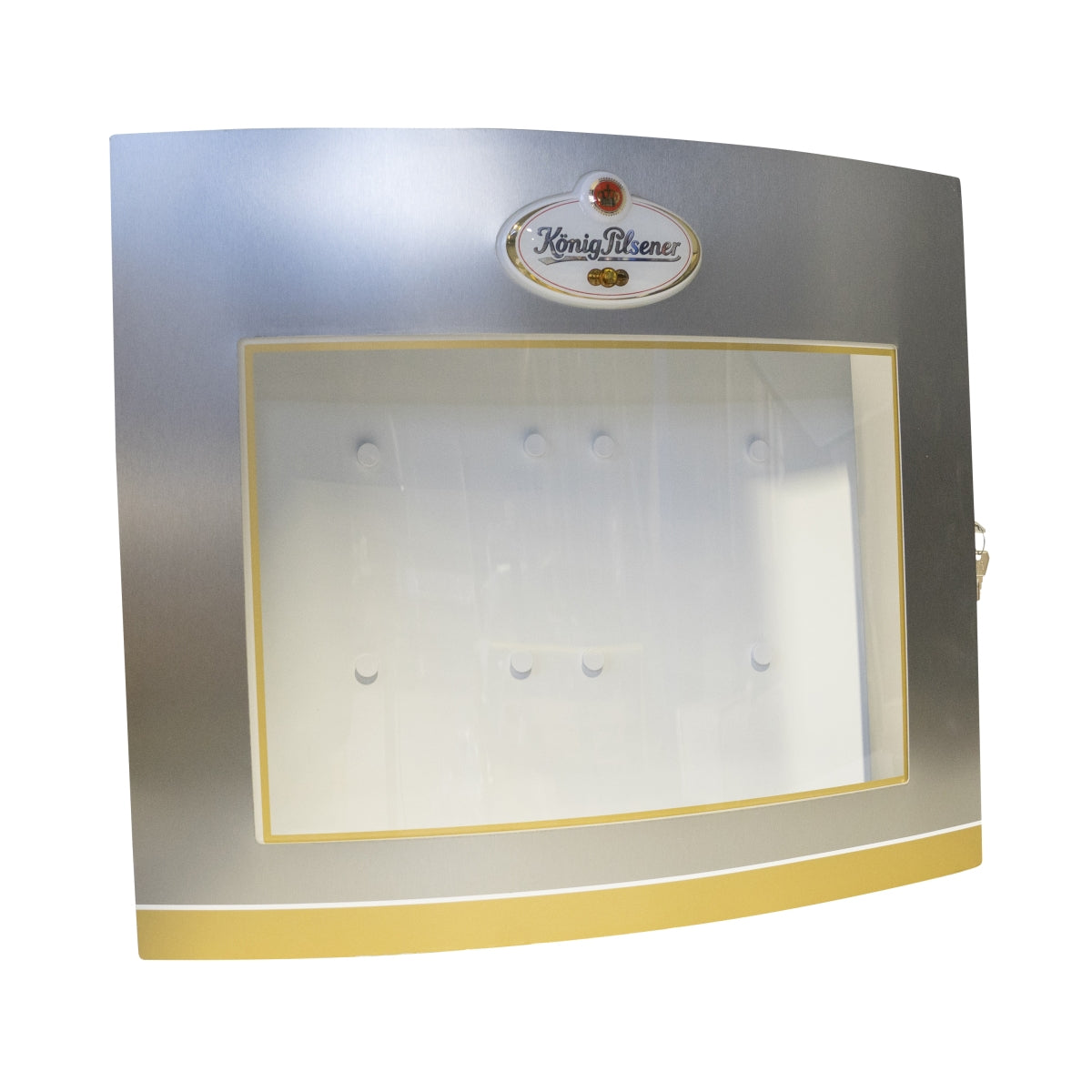 Königs Pilsener display case, illuminated, menu card, lockable, stainless steel, catering – View 2
