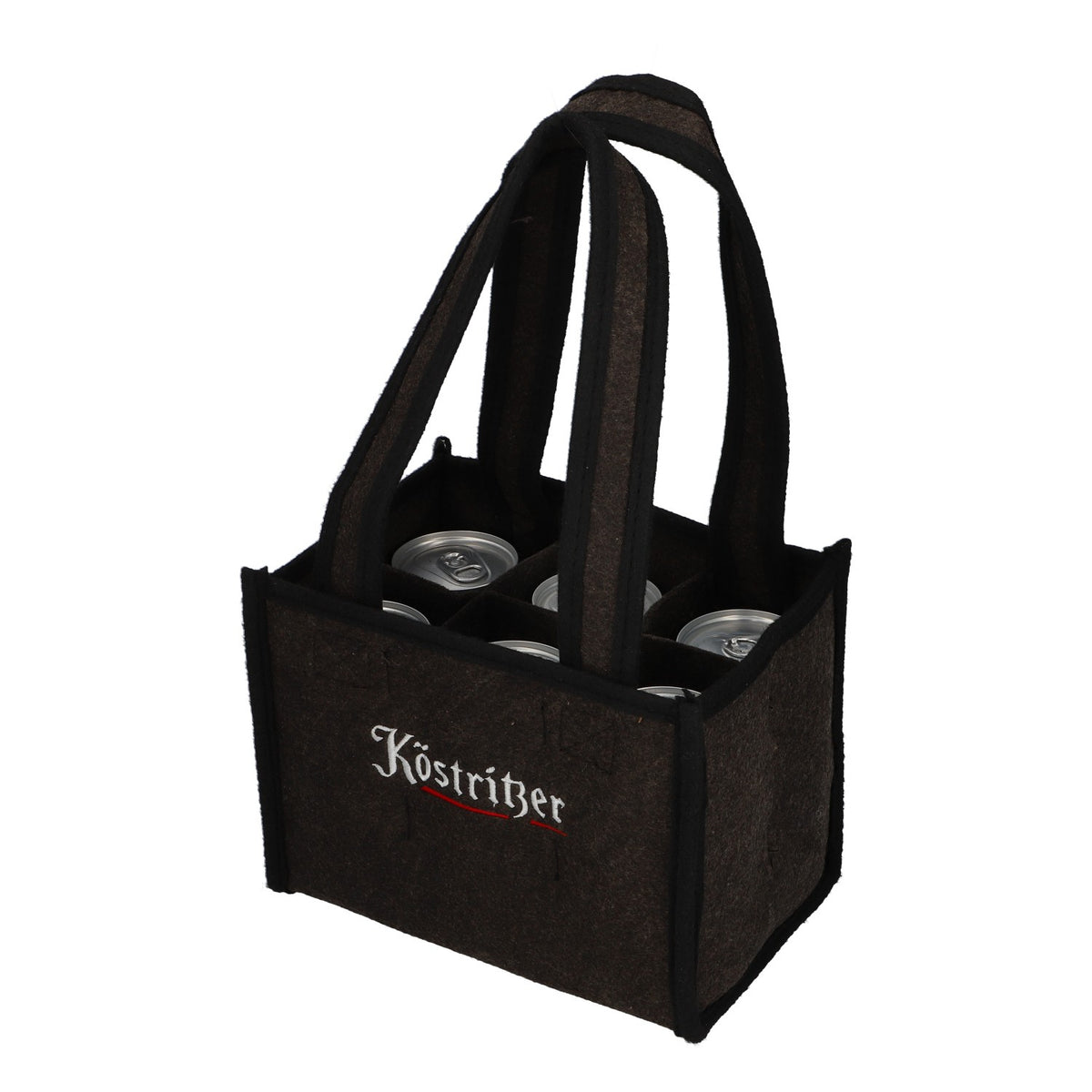Köstritzer Beer Bottle Carrier, Six-Pack Beer Bag, Felt, 6-Bottle Carrier, Gray – View 4