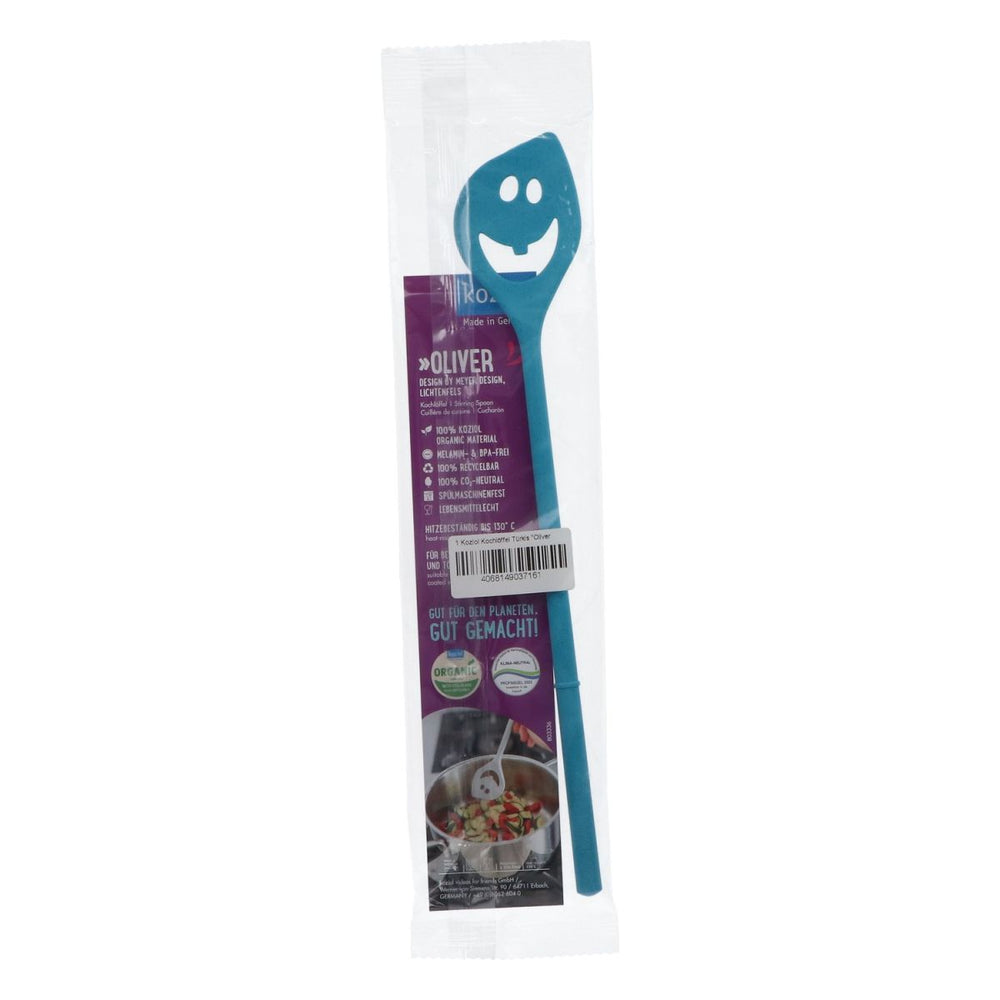 Koziol Oliver Turquoise Cooking Spoon Pan Turner Dishwasher Safe Heat Resistant