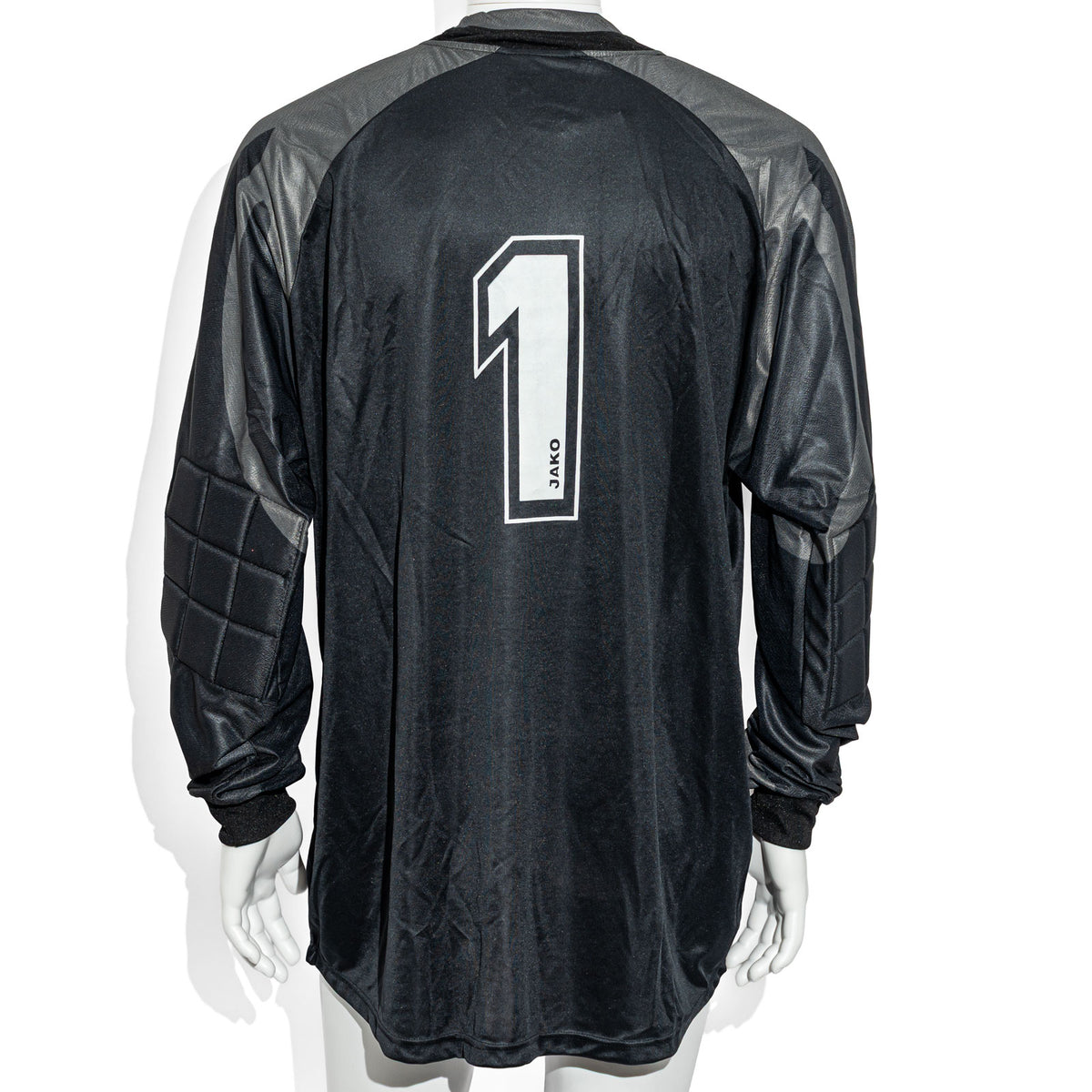 Kraft Jako Long-Sleeve T-Shirt Jersey with Padding, Size XL, Back Number 1, Black – View 3