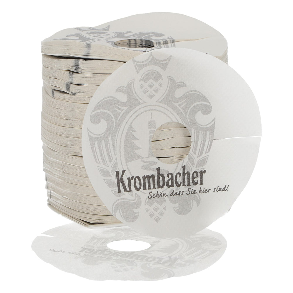 Krombacher Beer Coasters, Paper Drop Cloths, New, White, Beer Coasters