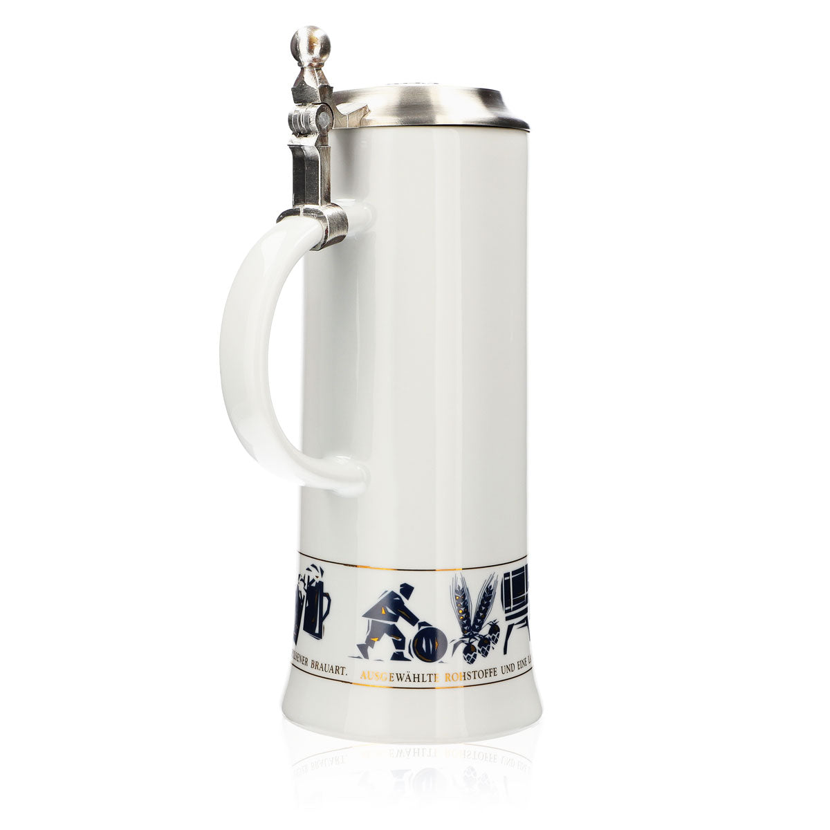 Krombacher beer glass Annual mug 1998 Stoneware mug Seidel Tin lid 0.9 l mug – View 4