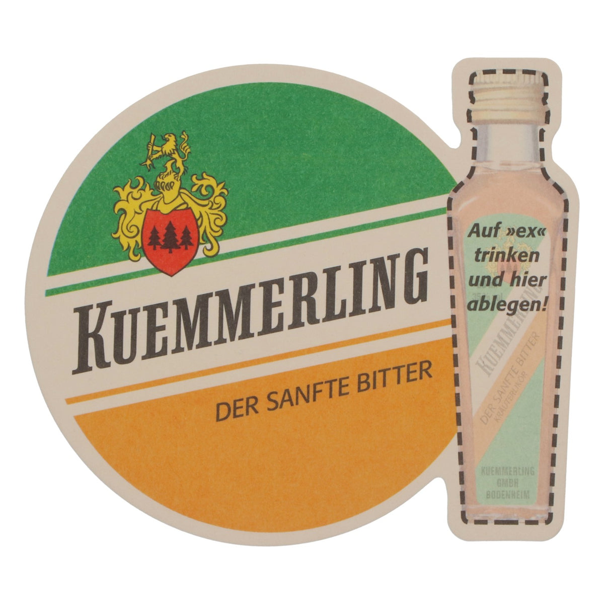 Kümmerling liqueur beer mat coaster bottle post lid – View 2
