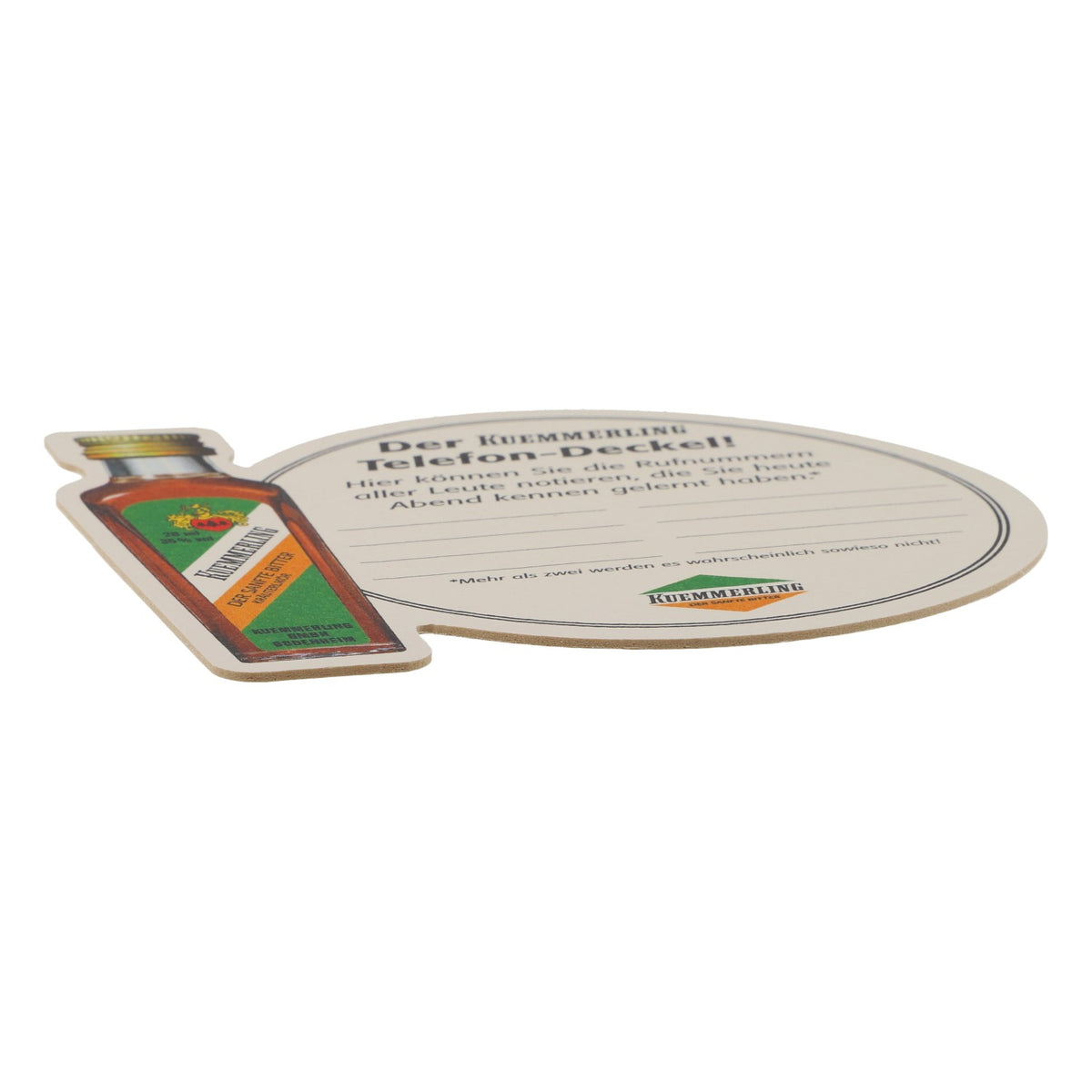 Kümmerling liqueur beer mat coaster telephone cover – View 3