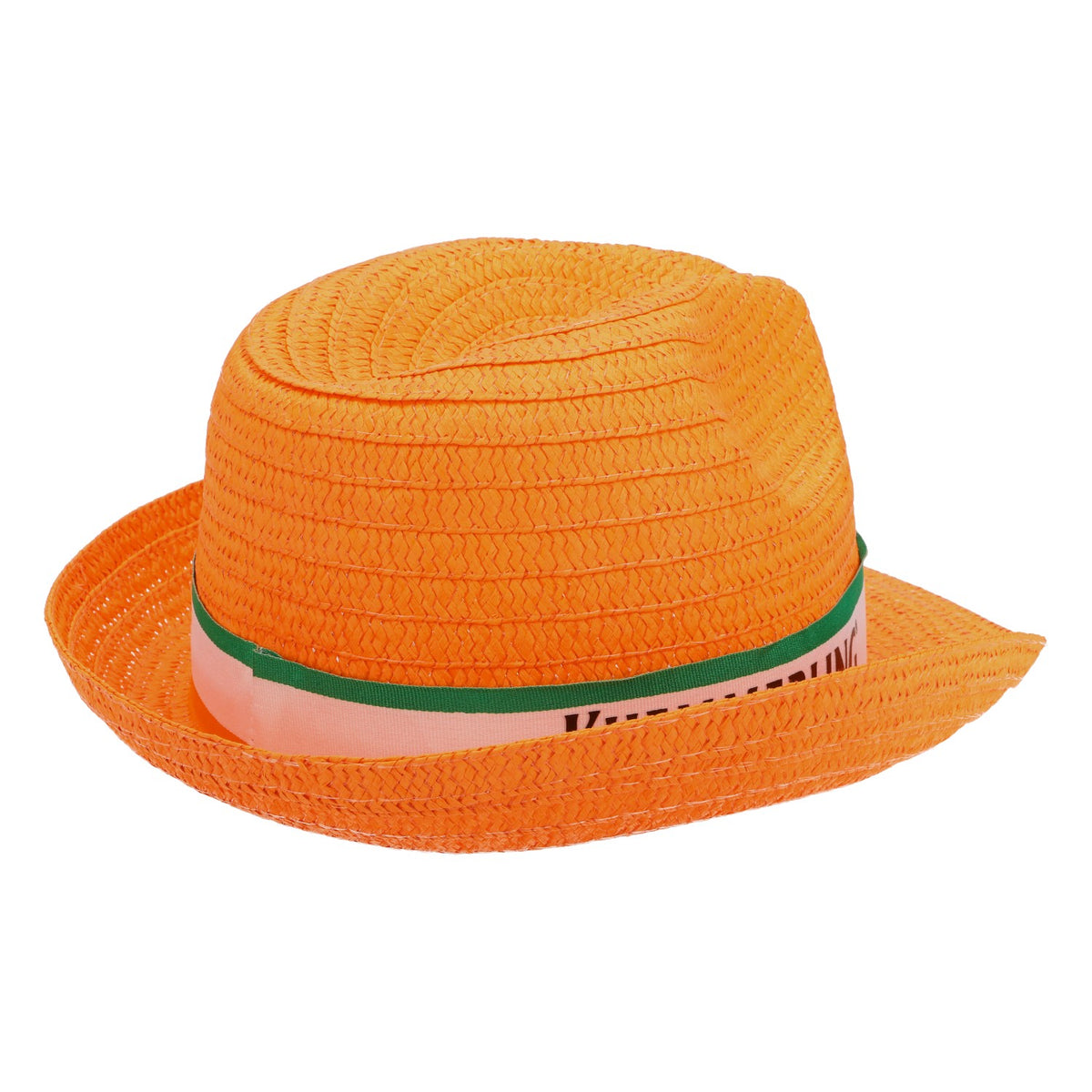 Kümmerling liqueur straw hat summer hat vacation hat party hat orange white/green ribbon – View 5