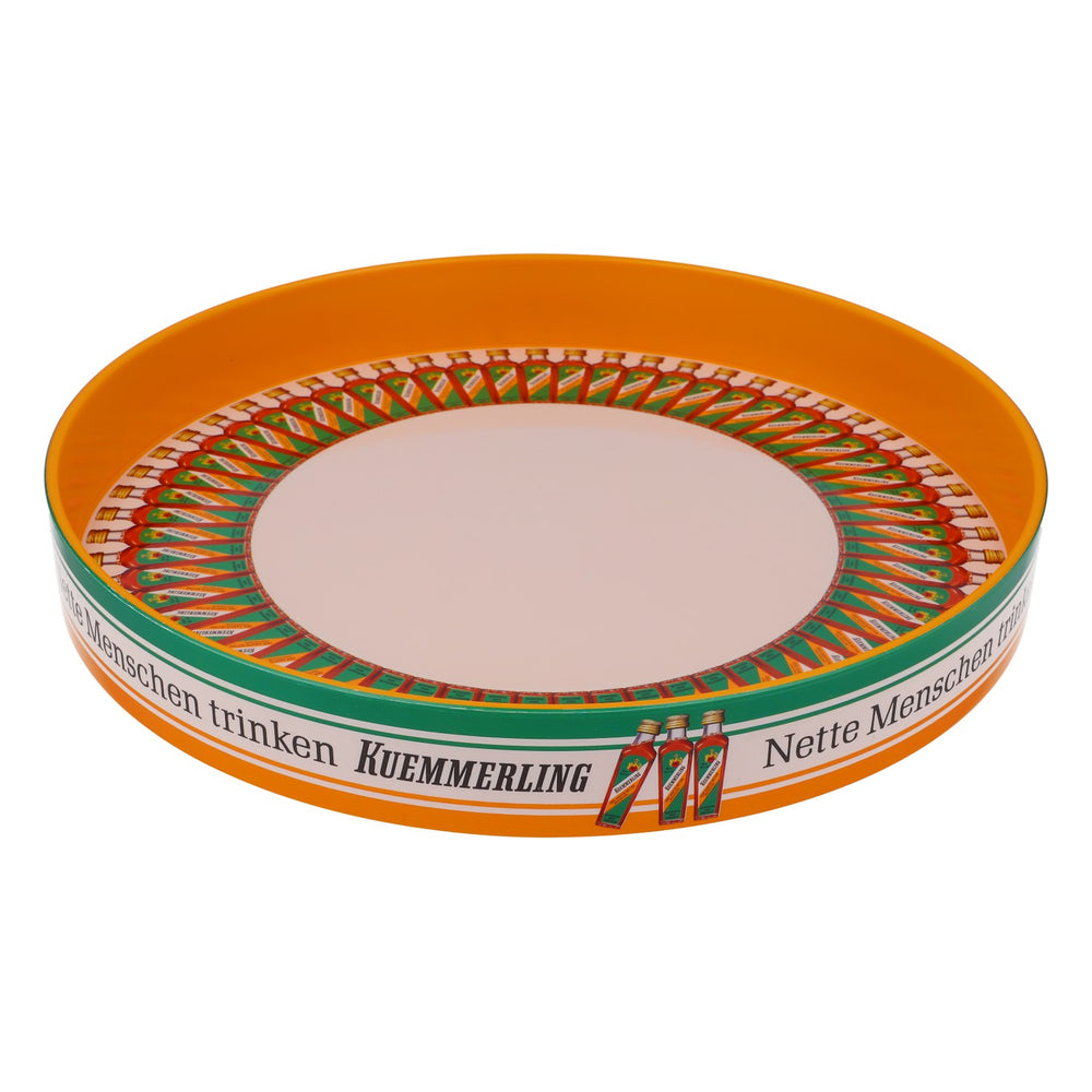 Kümmerling liqueur tray, bottle circle, orange, high rim, 32 cm diameter