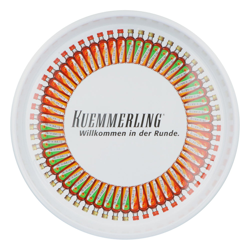 Kümmerling liqueur tray  Full metal round tray Waiter's tray Bottle holder