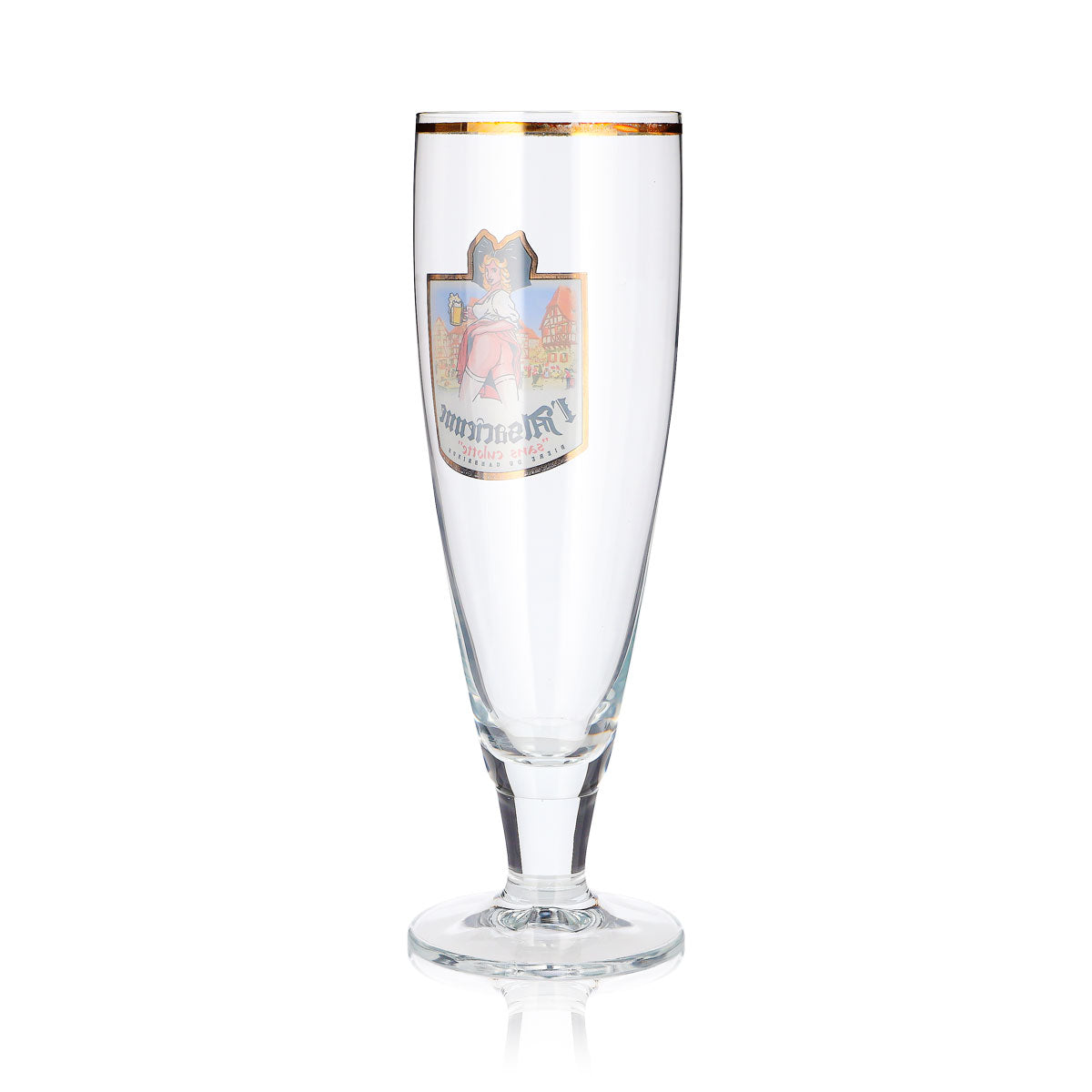 L'Alsacienne Beer Glass, 0.5 L, Goblet, "Sans Culotte," Gold Rim, Cream – View 4