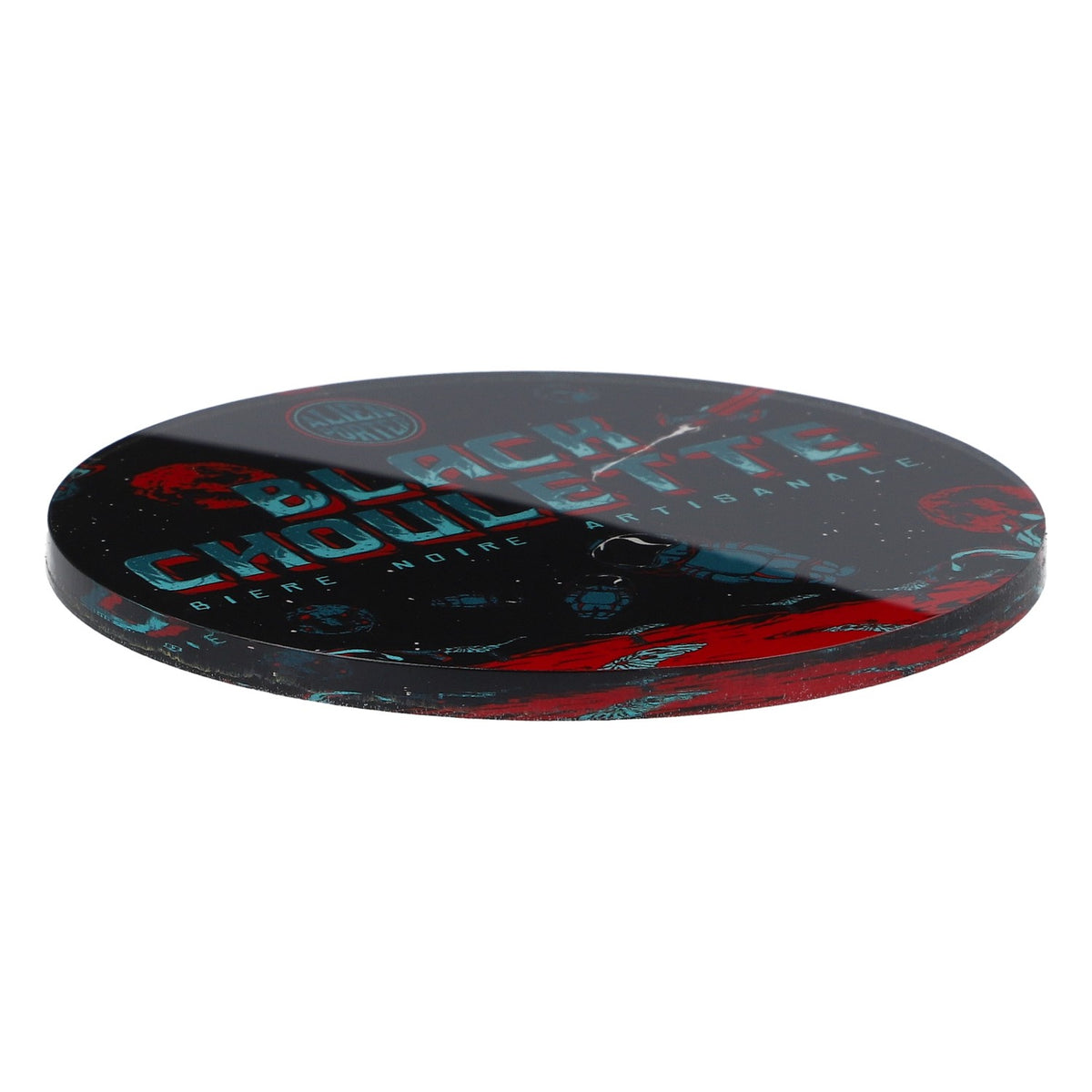 La Choulette Beer Coaster "Black Choulette" Round Plate, New, Green – View 2
