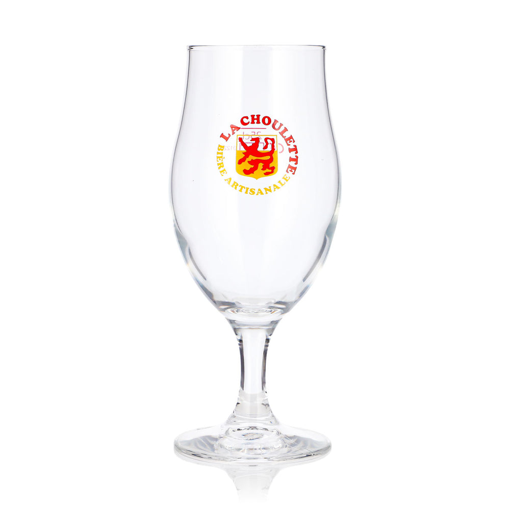 La Choulette Beer Glass 0.25 L Tulip-Shaped Artisanale Red-and-Yellow Logo Goblet Beer Glass
