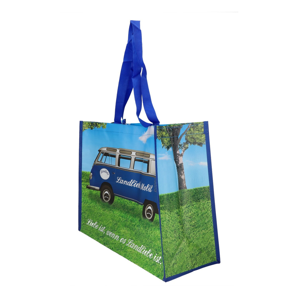 Landliebe Milk Tote Bag, Shopping Bag, Cooler Bag, Blended Fabric, Blue – View 3