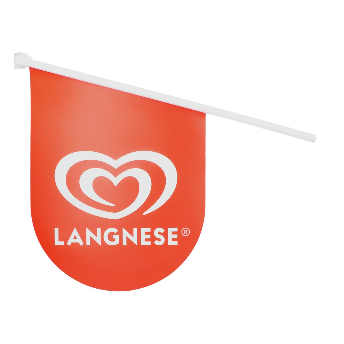 Langnese ice cream flag Entrance door flag Shop flag without wall bracket Red – View 2