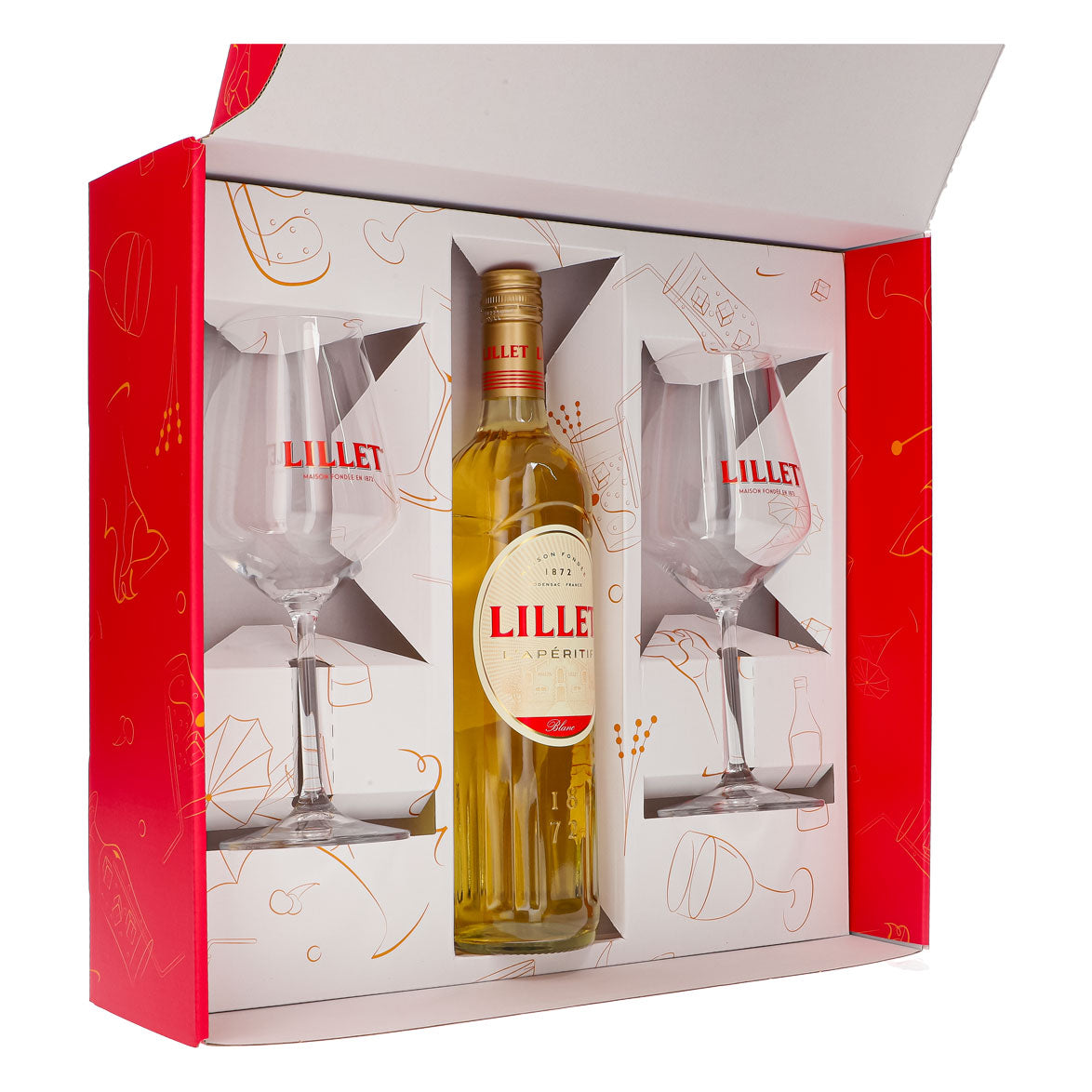 Lillet Geschenkset 0,7l Flasche 17,0 % Vol. + Ballongläser–Pink – Ansicht 4