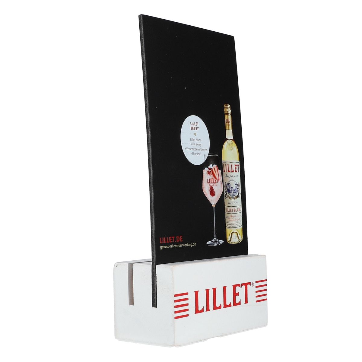 Lillet table display chalkboard flyer holder menu card holder bar
