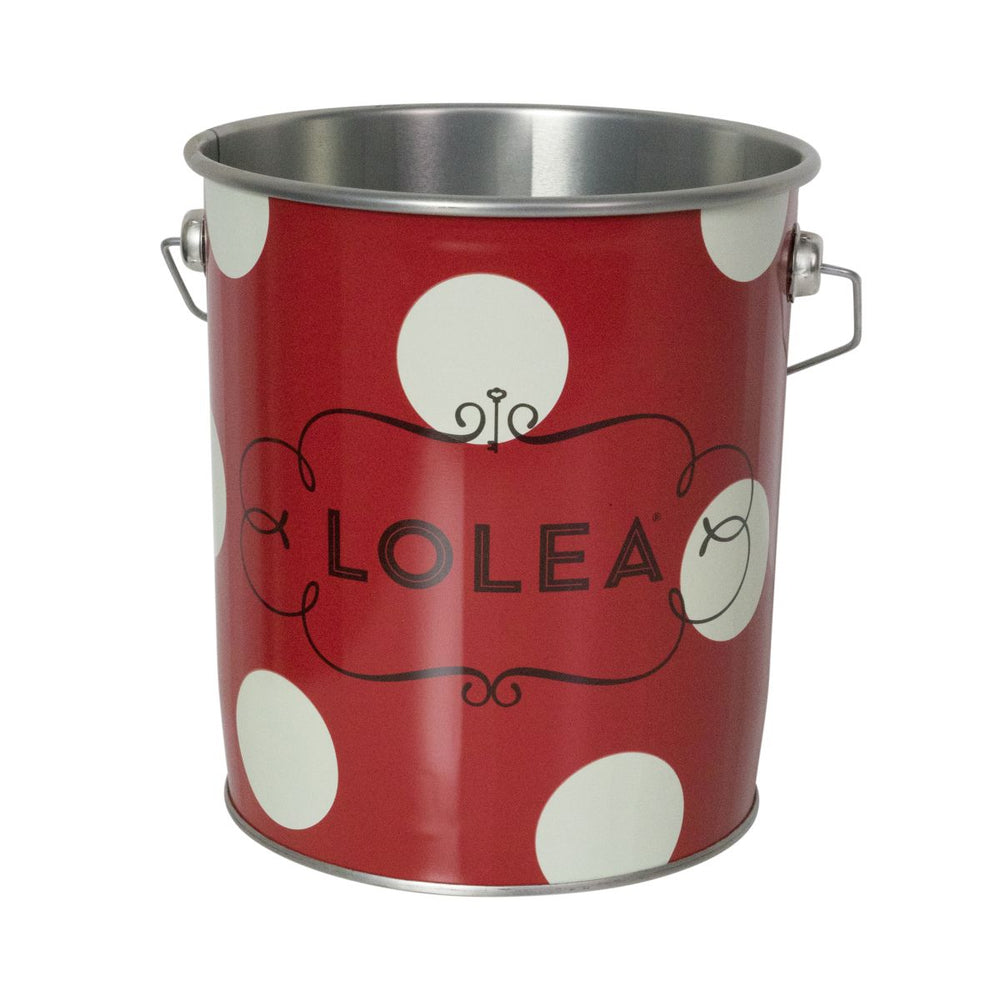 Lolea bucket tin bucket red with handle snacks cutlery dishes decoration ice cubes