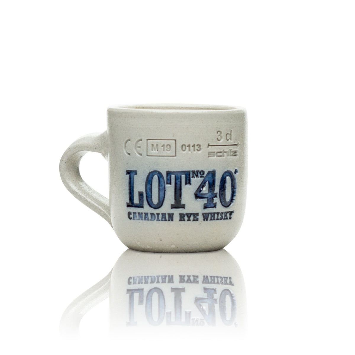 Lot No. 40 Whiskey Mug 3cl Gray Shot Jug Ceramic Relief Glass Schnapps Shot Glass – View 2
