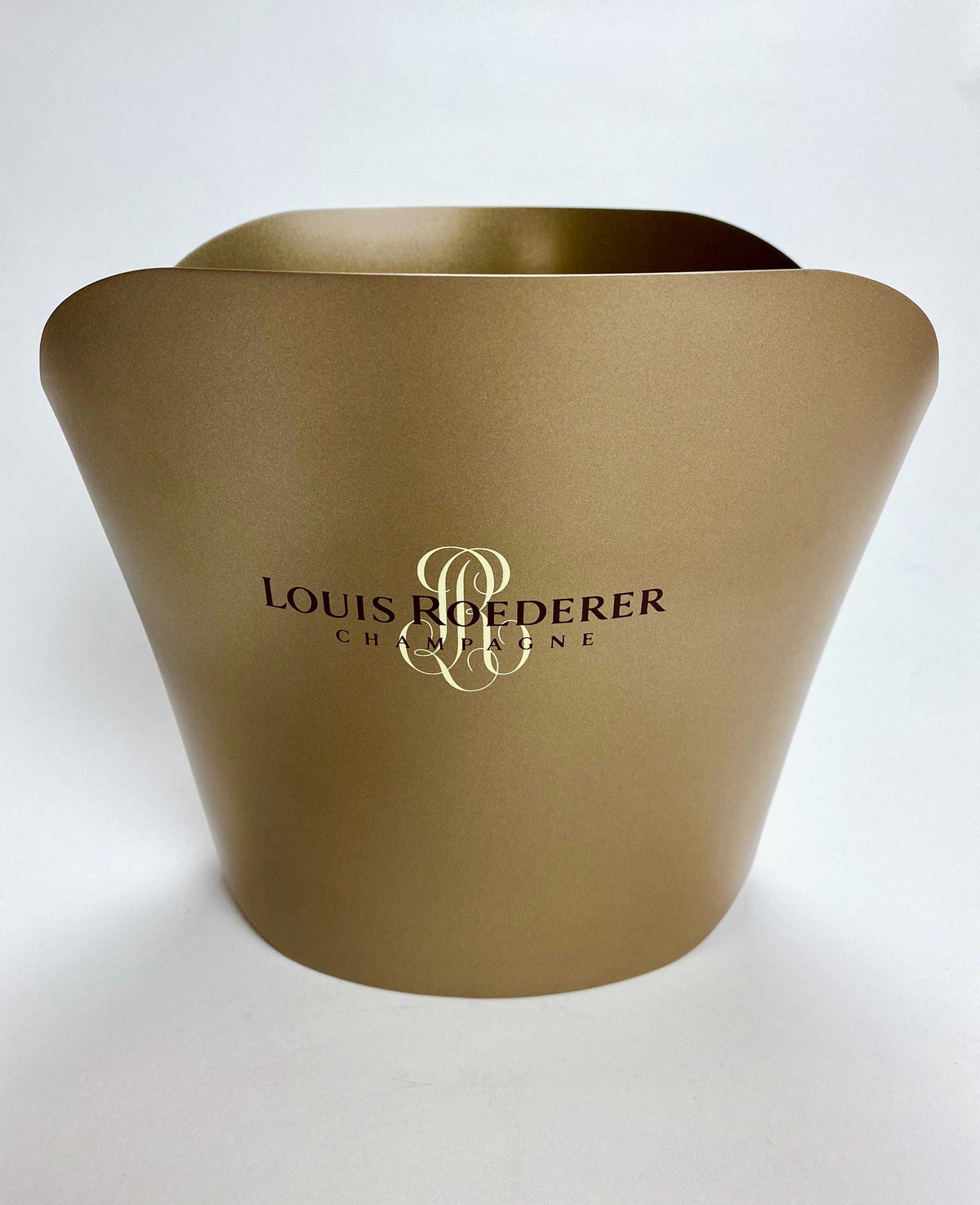 Louis Roederer Champagne Bottle Cooler Ice Cube Container Single Beige Metal