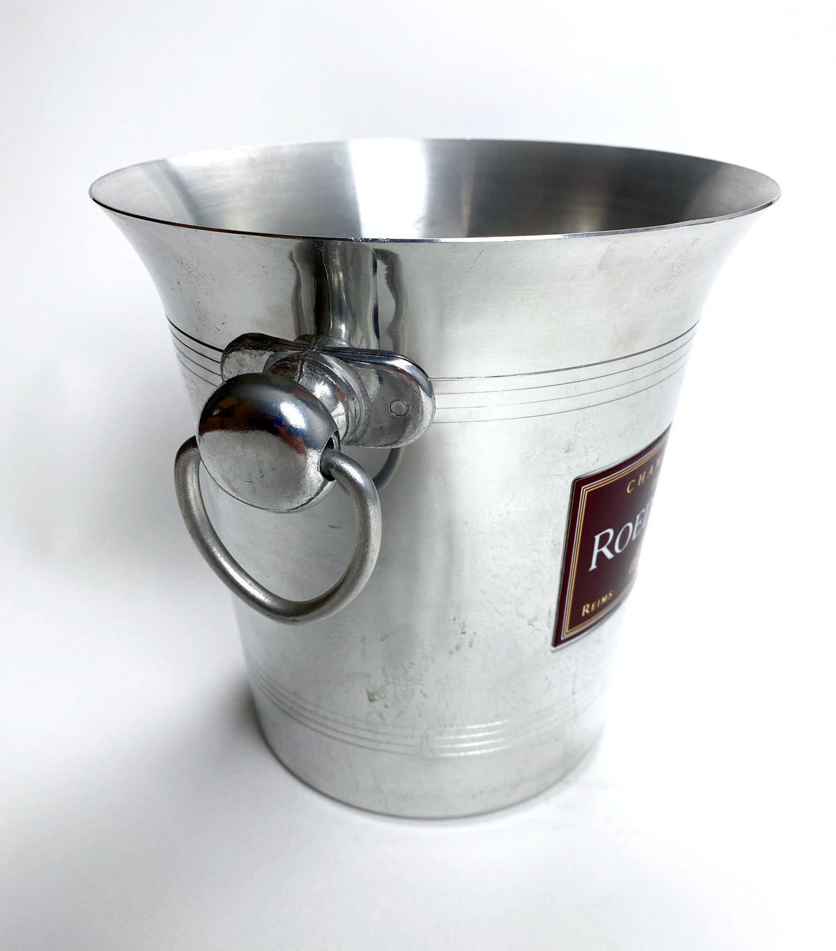 Louis Roederer Champagne Bottle Cooler Ice Cube Container Metal Bucket Thin – View 3