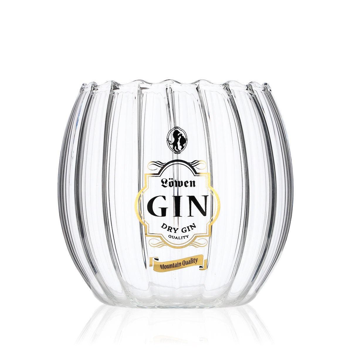 Löwen Gin Glass 0.4l Tumbler Round Relief Glasses Very elegant contour