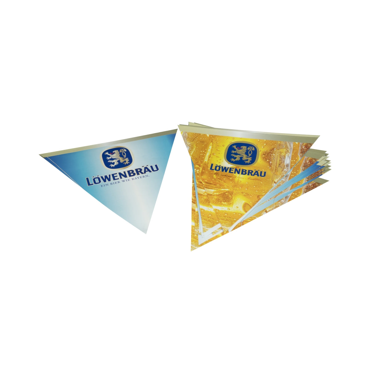 Löwenbräu beer pennant chain, 16 flags, garland, banner, flag, party decoration – View 2
