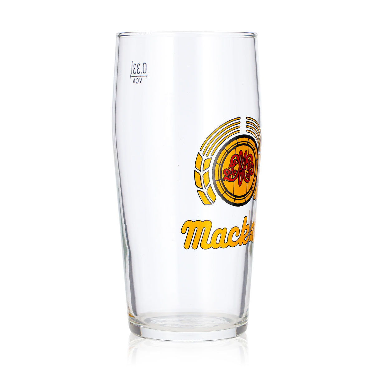 Mack Beer Glass 0.33 L Willi Becher Yellow Logo Long Drink VCA Beer Glass Willibecher – View 2