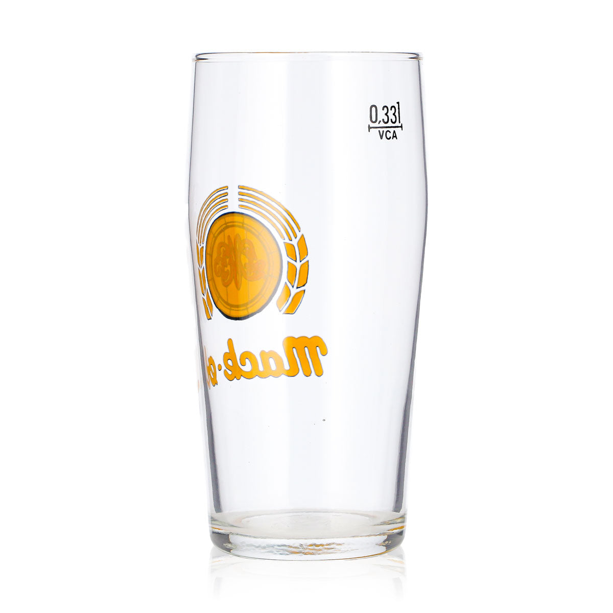 Mack Beer Glass 0.33 L Willi Becher Yellow Logo Long Drink VCA Beer Glass Willibecher – View 3