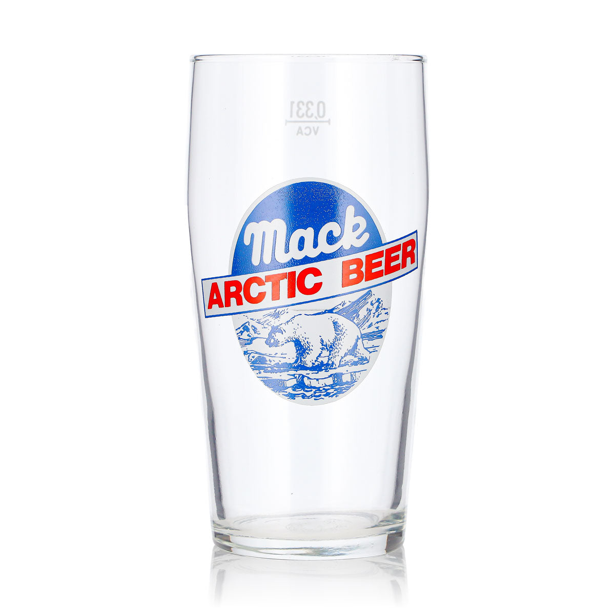 Mack Beer Glass 0.33 L Willi Mug with Red Logo Arctic Beer VSA Beer Glass Beer Mug