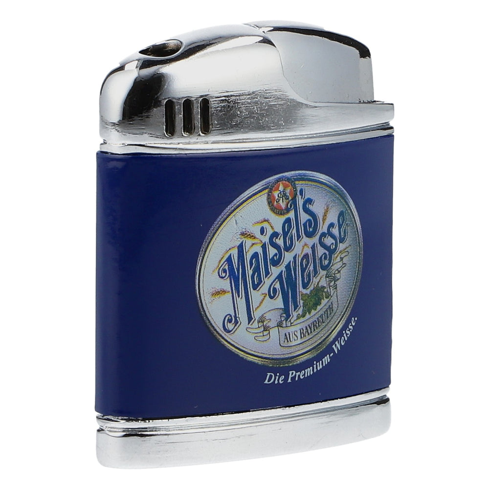 Maisel's White Beer Lighter, Blue Metal, Collectible, Gift, Retro