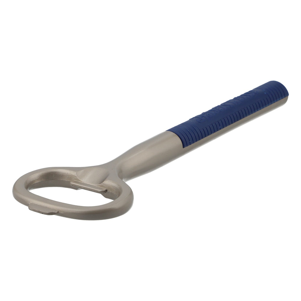 Maisel's White Beer Bottle Opener with Cap Lifter, Metal, Blue Handle