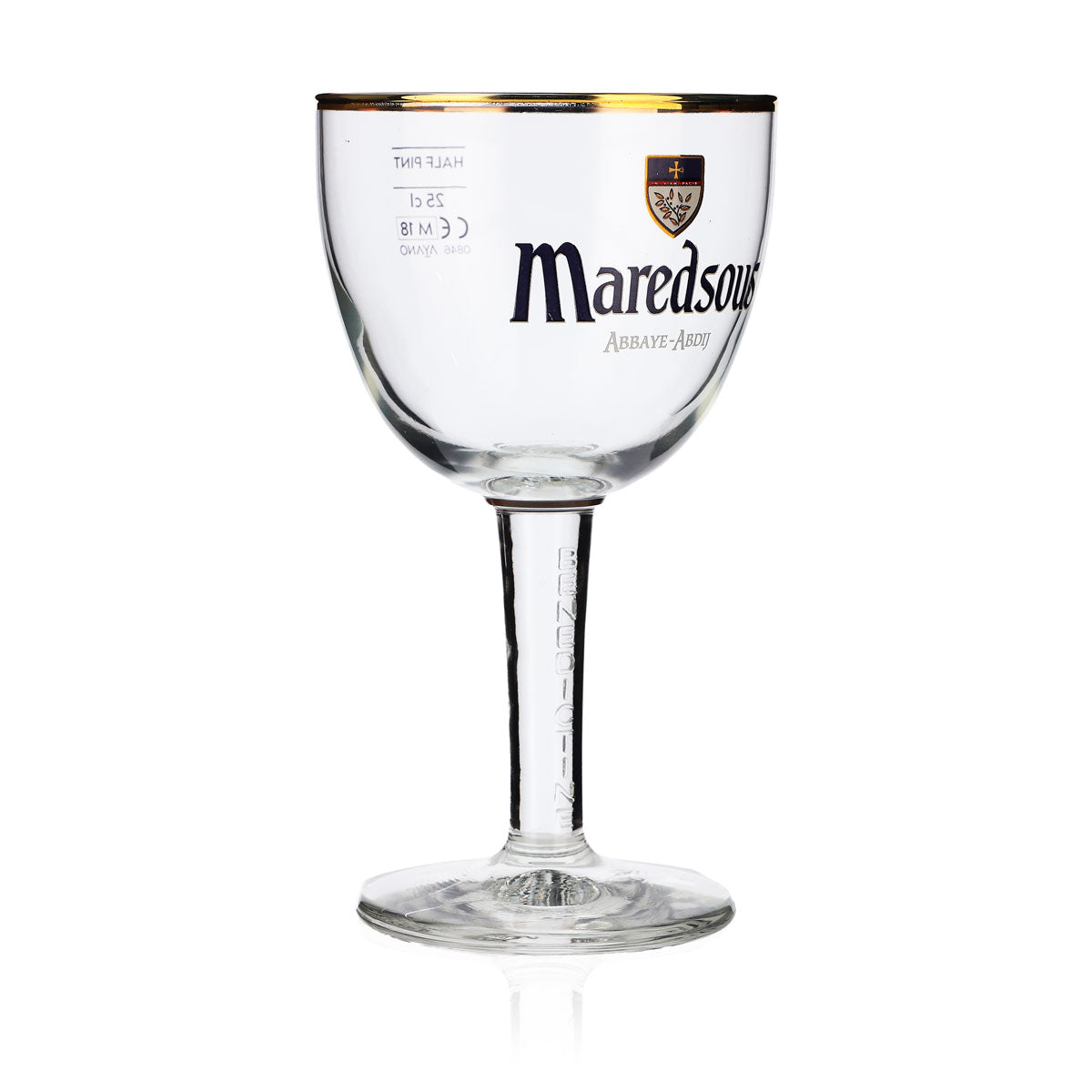 Maredsous Beer Abbaya Glass Beer Glasses 0.25l Goblet Gold Rim – View 2