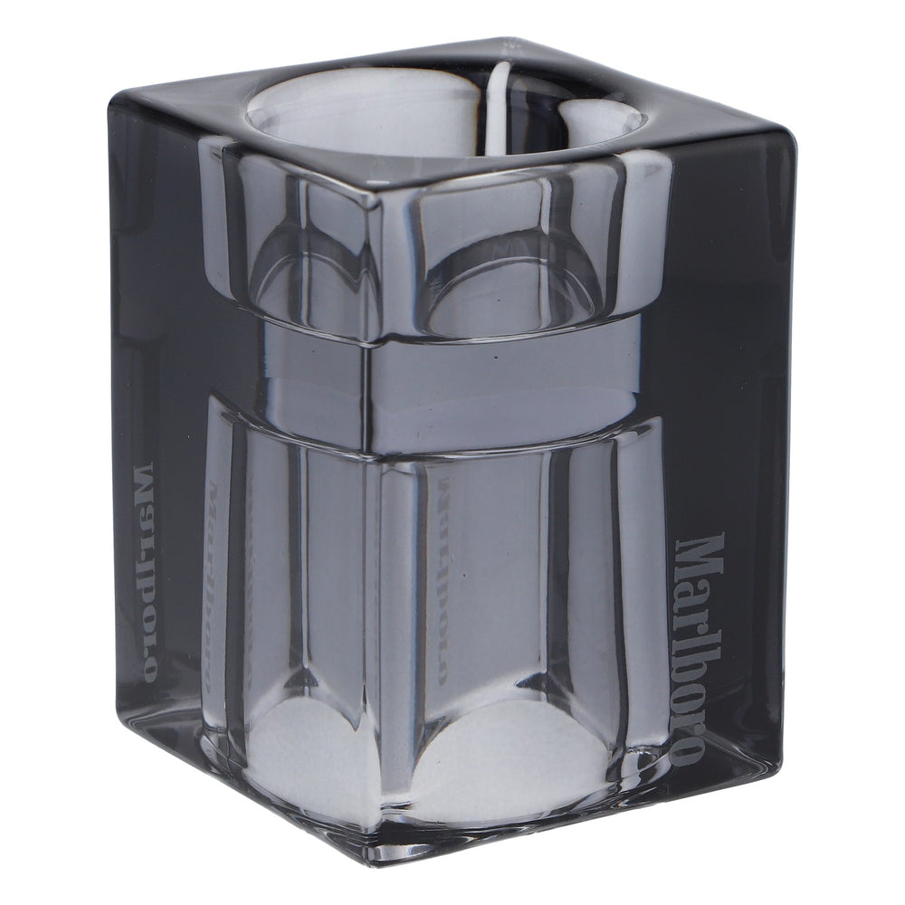 Marlboro Cigarettes Glass 6x6cm Lantern Glass Black with Black Logo
