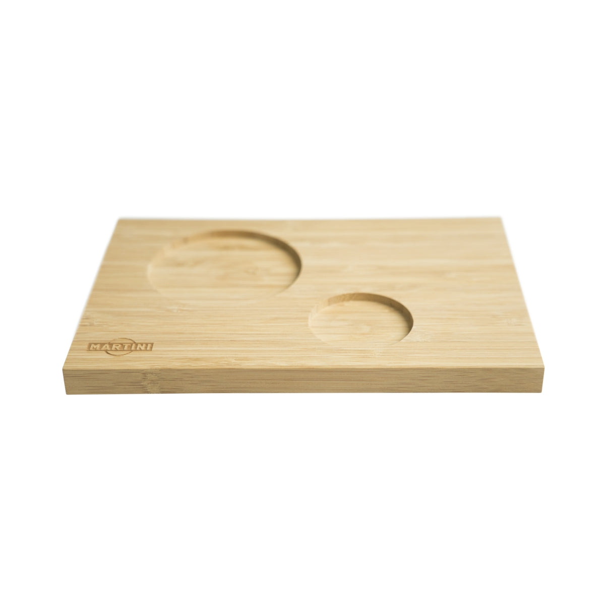 Martini liqueur serving board tray with recesses for glasses, wood, catering decoration, display stand – View 2