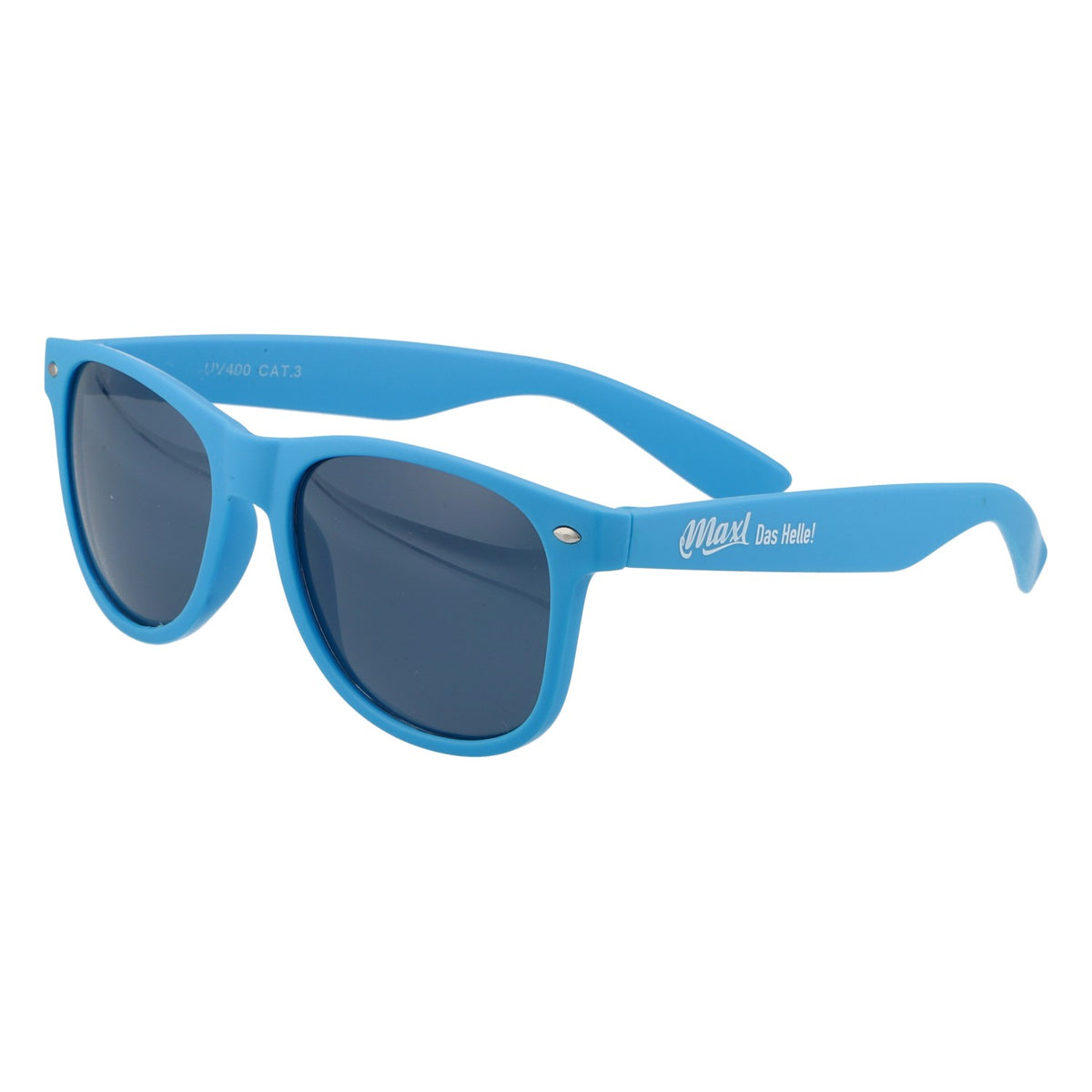 Maxlrainer Beer Sunglasses, Blue, UV 400, Rubberized Frame, Wayfarer Style – View 2